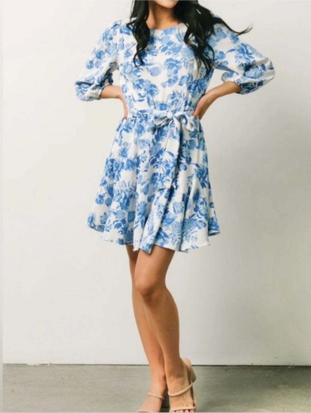 🆕 BALTIC BORN Elena French Blue Floral Mini Dress | M NWT